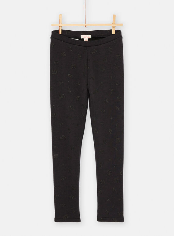 Schwarze Leggings mit Kirschmuster für Mädchen SAJOLEG3 / 23W901N9PAN090