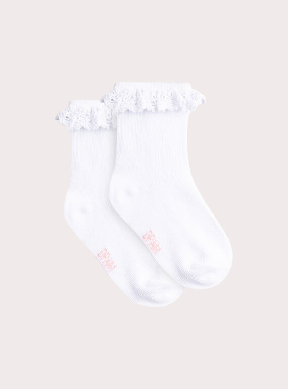 Rüschen-Ecru-Socken für Baby-Mädchen VYIJODEN1 / 24WI09G2SOQA001