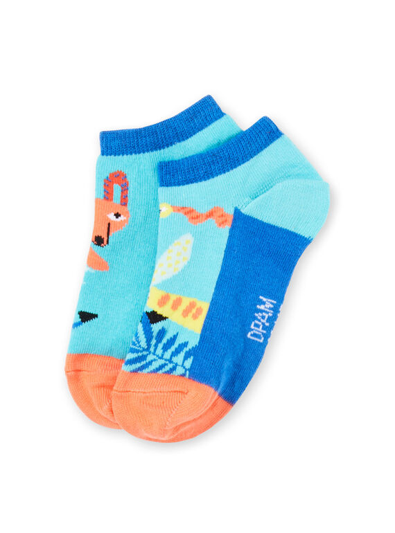 Türkis und orangefarbene Tier-Socken für Jungen JYOMARSOQ / 20SI02P1SOQC242