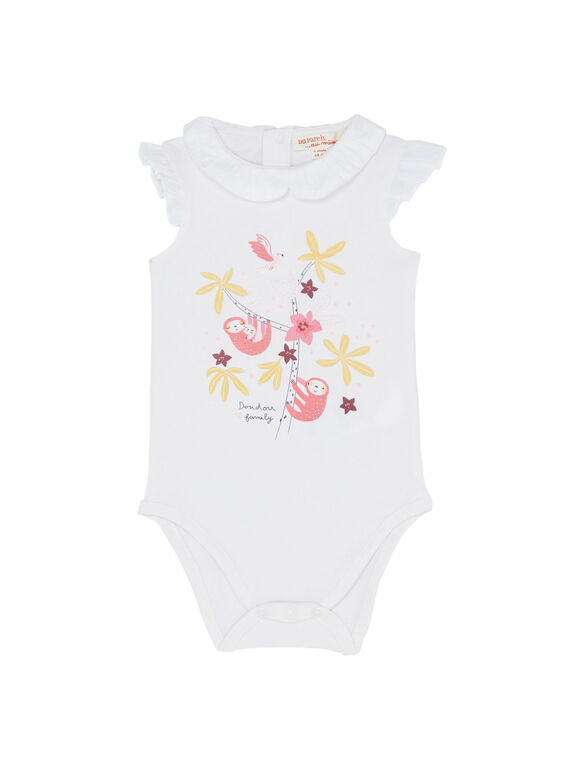 Naturweißer Baby-Body für Mädchen JIDUBOD / 20SG09O1BOD001