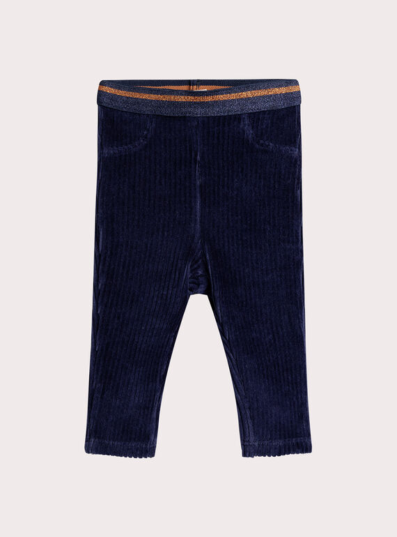 Mitternachtsblaue Hose aus Samt für Baby Mädchen  VIROPAN2 / 24WG09P2PAN070
