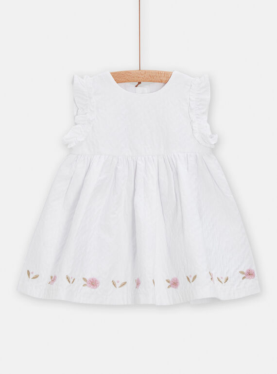 Festliches Babykleid für Mädchen in Ecru TIPOROB2 / 24SG09M2ROB001