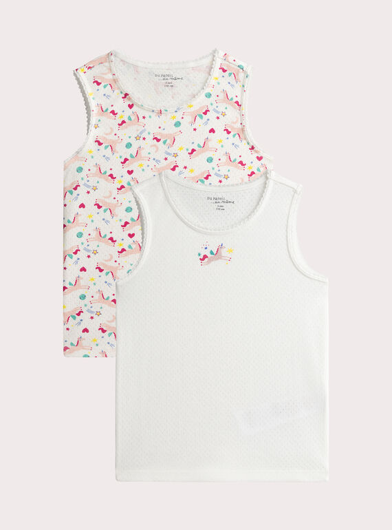 2er Set Tanktops mit Einhornmuster für Mädchen  VEFATDEBUNI / 24WH1181HLI001