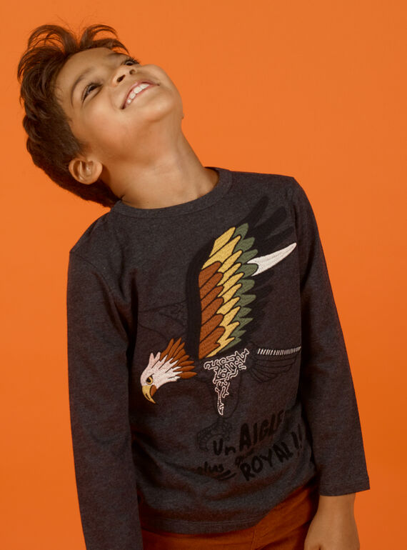 Langarm-T-Shirt für Jungen mit Adler-Print MOSAUTEE2 / 21W902P4TML944