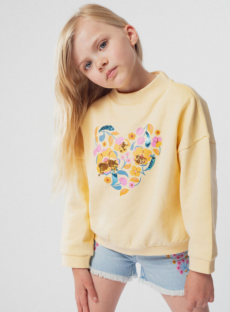 Light yellow SWEAT SHIRT WAPRISWEA / 25S901S1SWEB103