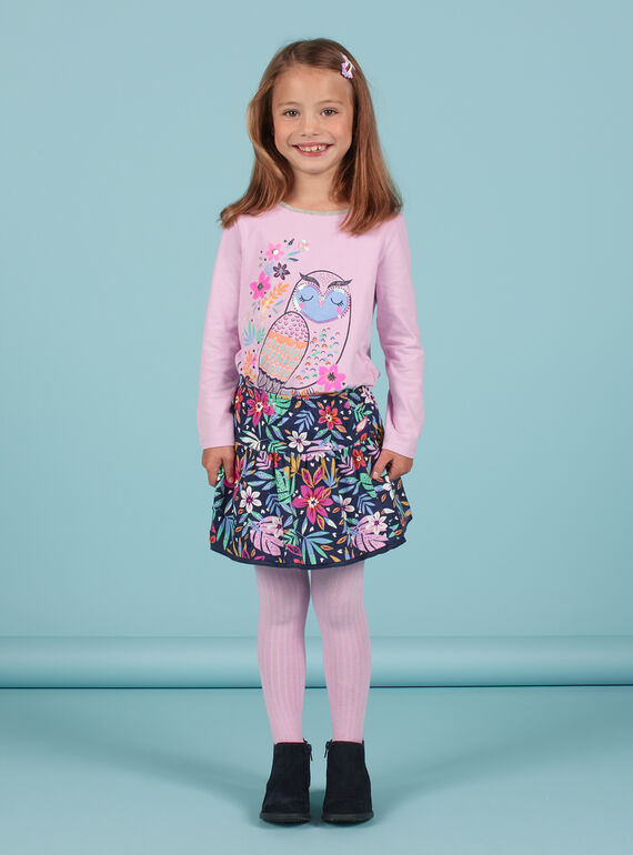 Baby-Mädchen-T-Shirt in Lavendel mit Eulen-Print MAPLATEE1 / 21W901O3TML326