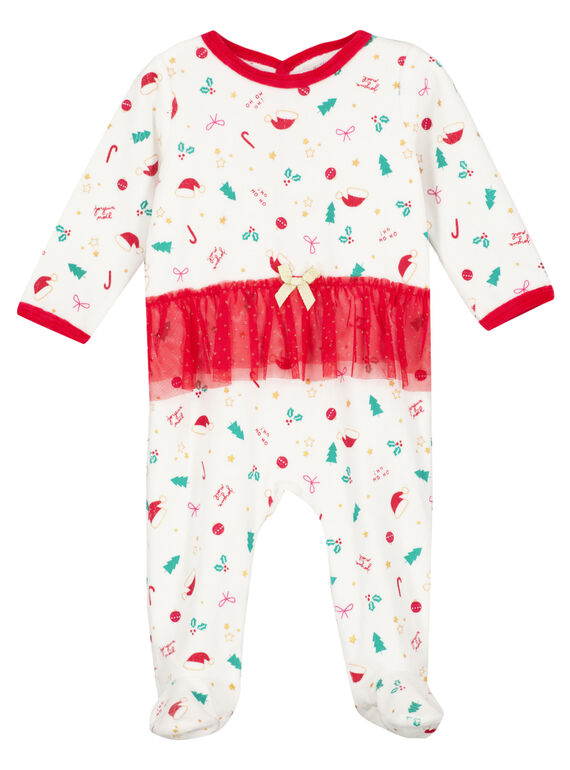 Samtweicher Weihnachtsstrampler für Mädchen GEFIGRENOEL / 19WH13T1GRE001