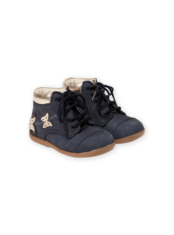 Baby Mädchen marineblaue Schmetterlingsstiefel MIBOTICLAS / 21XK3752D0F070