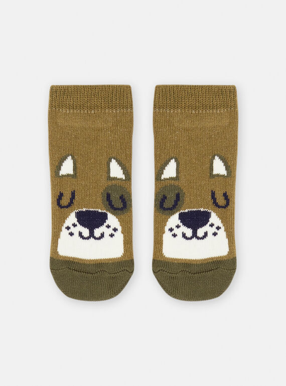 Grüne Socken mit Hundemuster SYUJOCHOB3 / 23WI10M1SOQ633