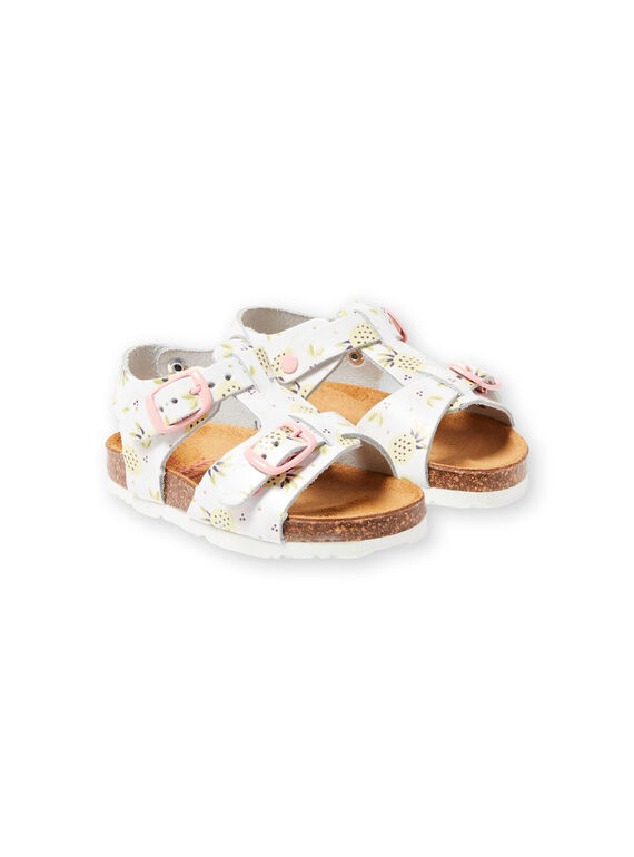 Baby Mädchen Weiß Sandalen mit Ananas Druck Schnallen LBFNUANAS / 21KK3751D0E000