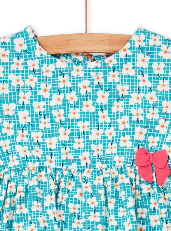 Baby Mädchen türkisfarbenes Kleid LIVERROB3 / 21SG09Q4ROBC216