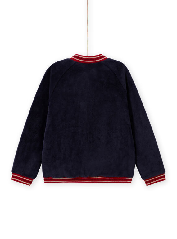 Blaue Wende-Teddy-Strickjacke für Mädchen MAMIXCAR2 / 21W901J1CARC205