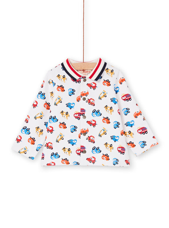 Graues und rotes Baby Jungen Auto Druck Shirt LUHACHEM / 21SG10X1CHM001