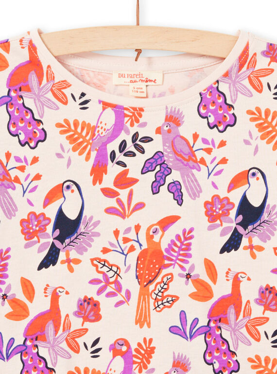 Langarm-T-Shirt für Mädchen mit Vogelmotiv MAPATEE / 21W901H1TMLD319