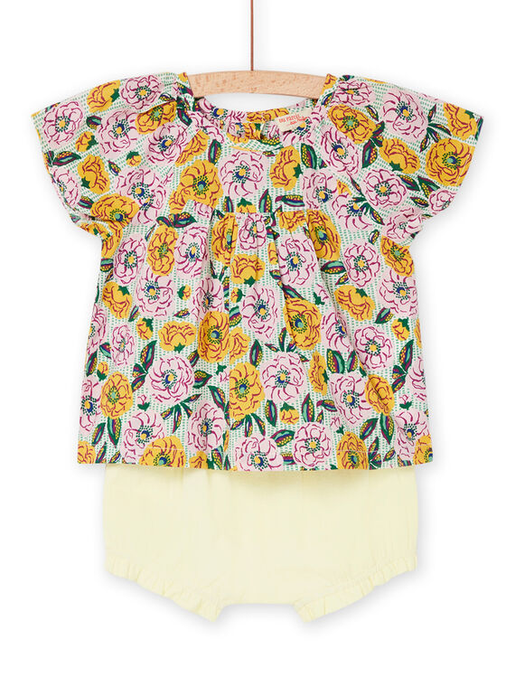 Bluse und Bloomer in Ecru und Violett RIEXOENS / 23SG09V1ENS001