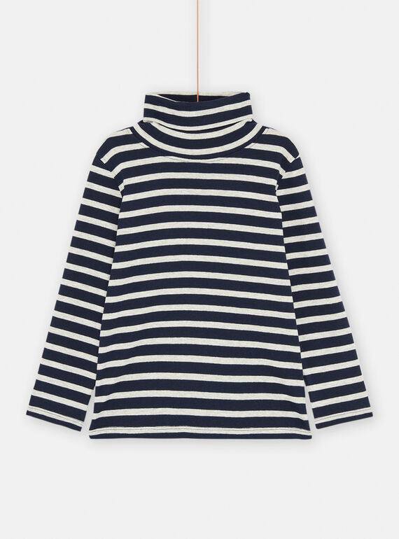 Nachtblauer und weißer Unterziehpullover mit Streifenmuster für Jungen SOJOSOUP3 / 23W902N2SPL705