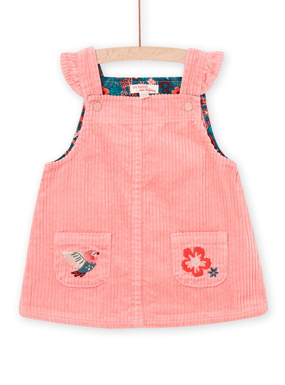 Ärmelloses lachsfarbenes Kleid aus Samt PIPRIROB2 / 22WG09P2ROB401