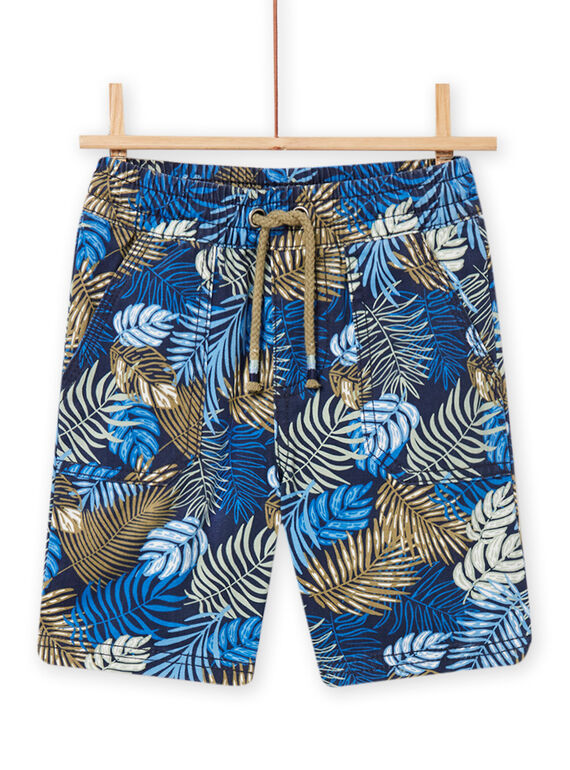 Blaue Bermuda-Shorts mit Laubdruck für Kind Junge NOSANBER1 / 22S902S2BER705
