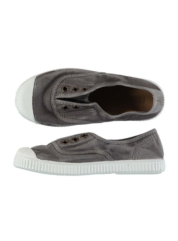 Turnschuhe aus einfarbigem Canvas für Jungen FGTENGREY / 19SK36B3D16940