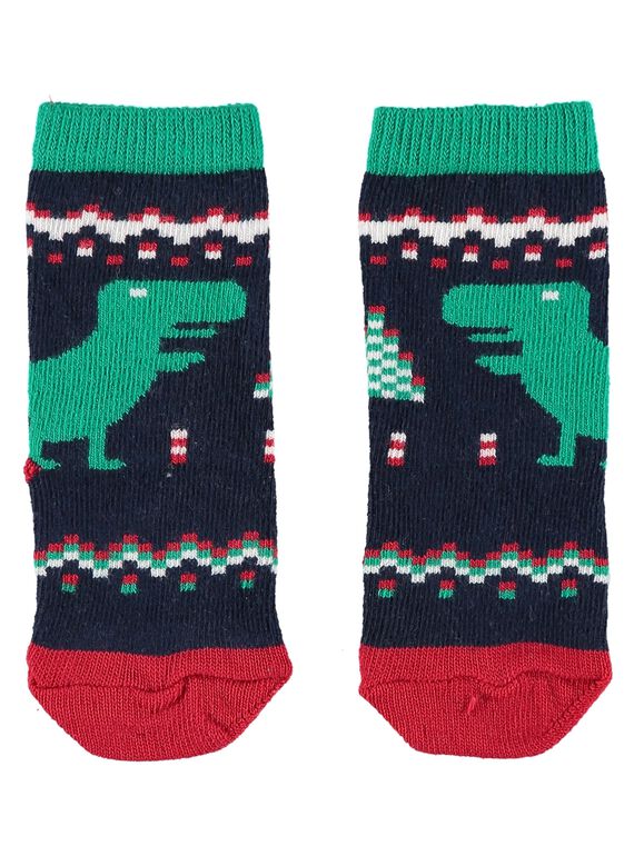 Weihnachtssocke mit Dinosaurier-Motiv. GYUNOCHO / 19WI10V1SOQ705