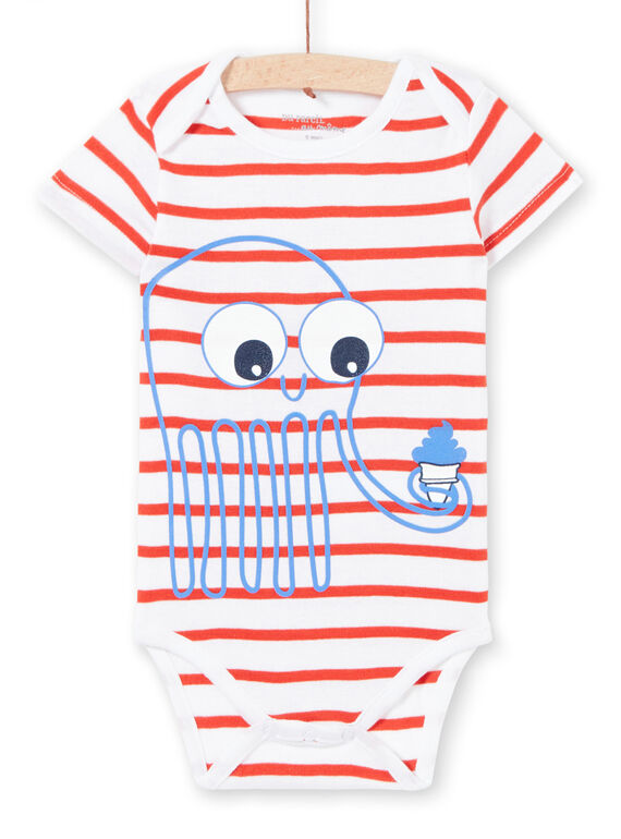 Kurzärmeliger Baby-Body für Jungen mit Oktopus-Print LEGABODPIE / 21SH1426BDL000