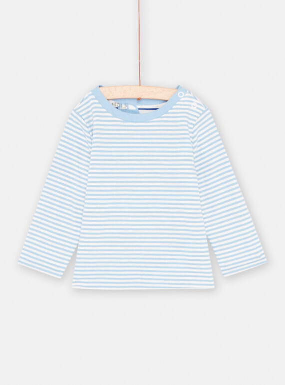 Hellblaues und weißes T-Shirt, beidseitig tragbar, Baby Jungen SUFORTEE1 / 23WG10K2TML632