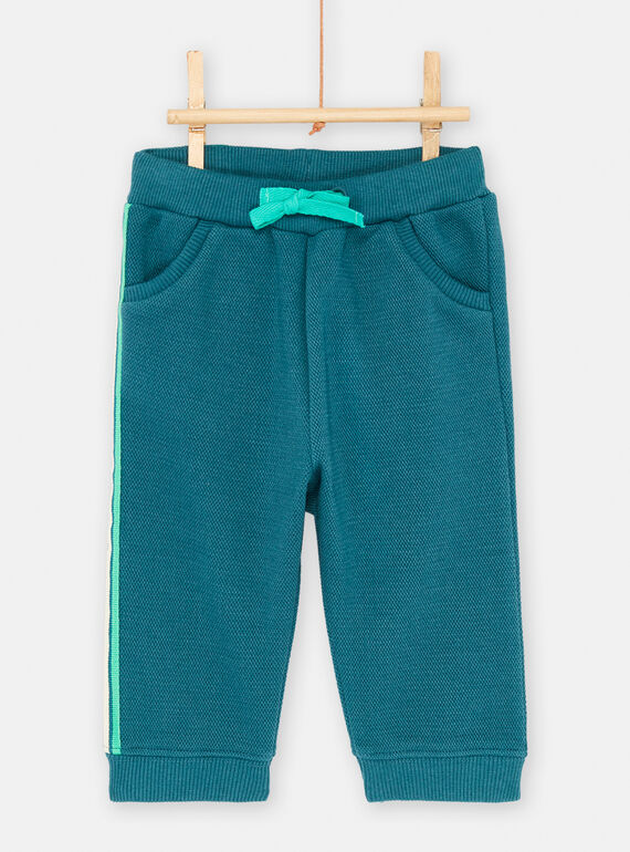 Flaschengrüne Hose aus gestepptem Molton für Baby-Jungen SUVERBAJOG / 23WG10J3PANG611