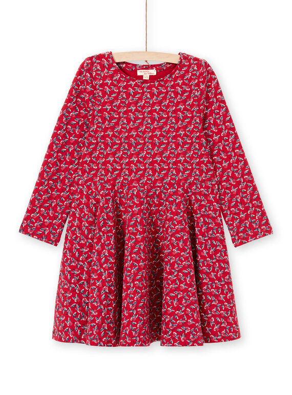 Baby Mädchen rotes Kleid mit blumigem Druck MAMIXROB3 / 21W901J1ROB511