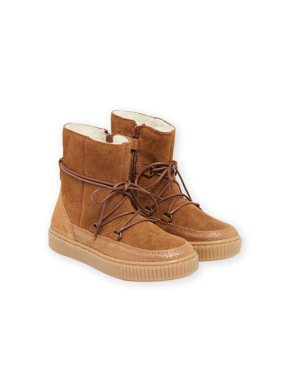 Camel-Stiefeletten aus Spaltleder mit Cupsohle PABOTTLACET / 22XK3592D3W804