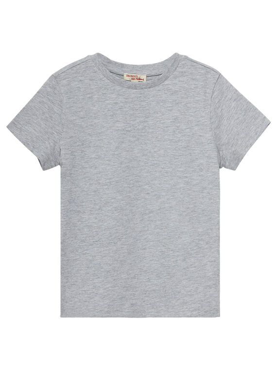 Einfarbig grau chiniertes kurzärmeliges T-Shirt für Jungen JOESTI3 / 20S90263D31J922
