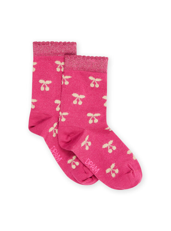 Rosa Socken mit Kirschendruck RYADAYCHO / 23SI0177SOQD312