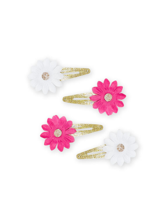 Set aus 4 goldenen Haarspangen mit Blumenmuster RYAJOCLIC6 / 23SI01B3BRTK008