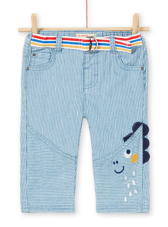 Gestreifte Baby-Jeans mit Gürtel LUCANPAN1 / 21SG10M1PANP272