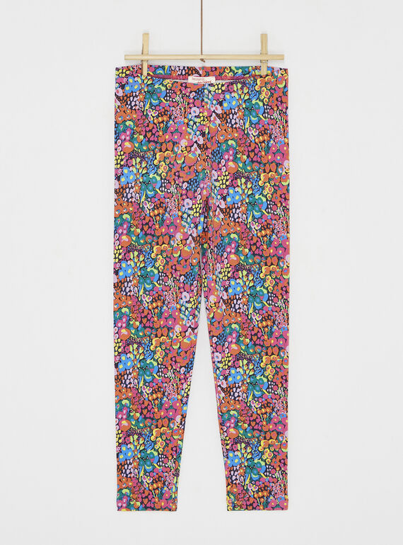 Nachtblaue Leggings mit Blumendruck SYALINLEG / 23WI01H1CAL713