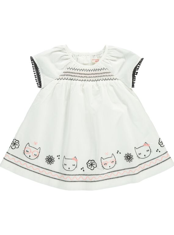 Baby girls' short-sleeved dress CIBENROB2 / 18SG09G2ROB001