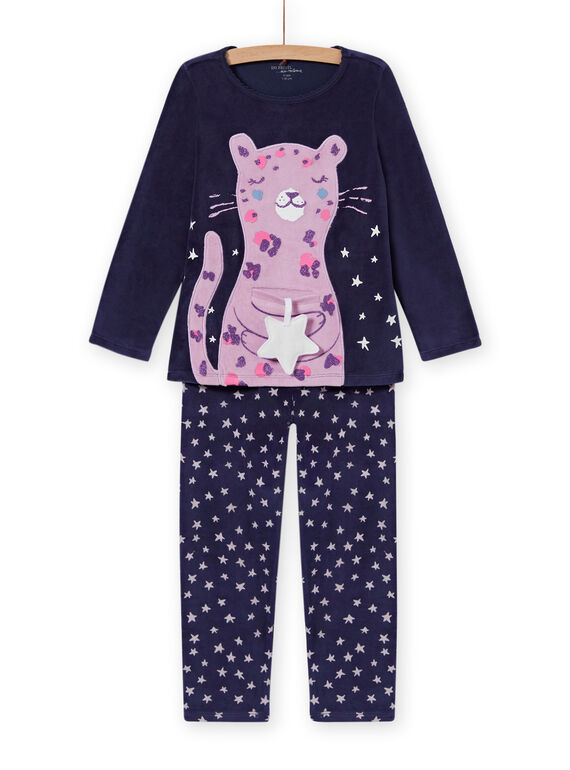 Samt-Pyjama-Set mit Leopardenmuster für Mädchen MEFAPYJSTA / 21WH1192PYJC202