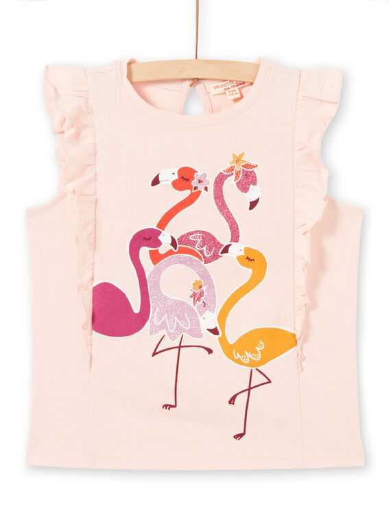 Tank-Top mit Rüschen und rosa Flamingos Druck LATERDEB1 / 21S901V1DEBD322