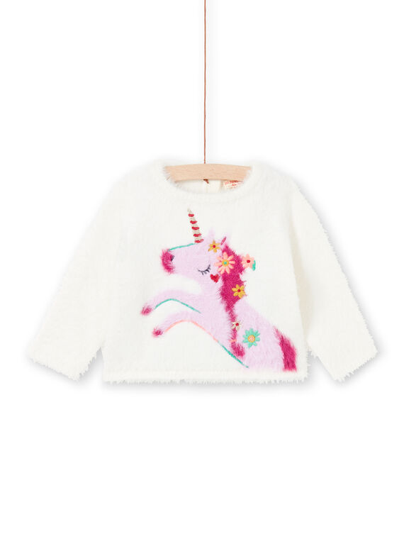 Baby Mädchen rosa und ecru Pullover MITUPUL / 21WG09K1PUL001