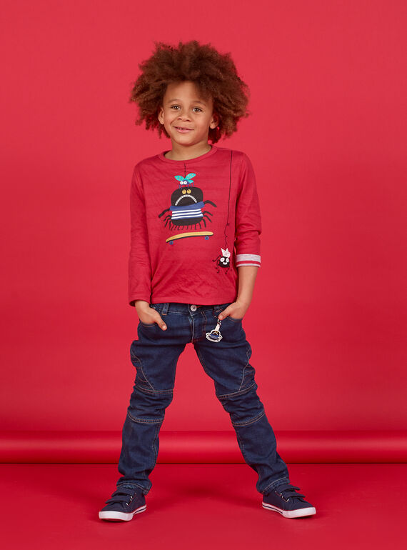 Rotes Langarm-T-Shirt - Kind Junge LOROUTEE1 / 21S902K2TML330