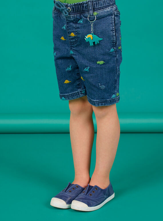 Dinosaurier Druck blaue Jeans Bermuda Shorts Kind Junge LOVERBER2 / 21S902Q1BERP274