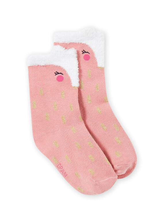Altrosa Socken Kind Mädchen Fancy Print MYASAUCHO / 21WI01P1SOQ303