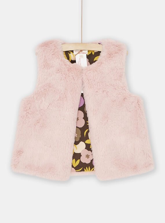 Rosa Strickjacke, beidseitig tragbar, Mädchen SAKYOCAR1 / 23W901I1CAR303