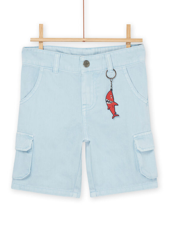 Bermuda-Shorts in Frostblau mit Hai-Schlüsselanhänger ROPOPBER2 / 23S902X4BERC206