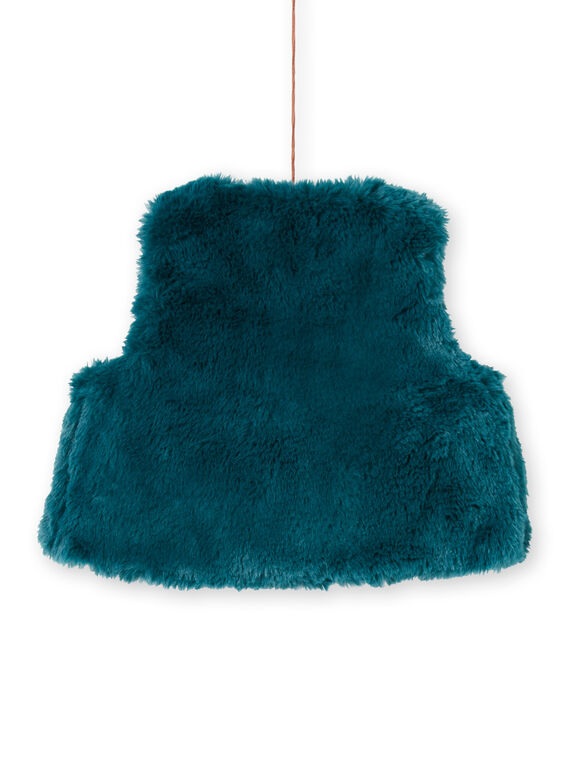 Baby Mädchen ärmellos Ente blau faux Pelz Weste MITUCAR2 / 21WG09K2CAR714