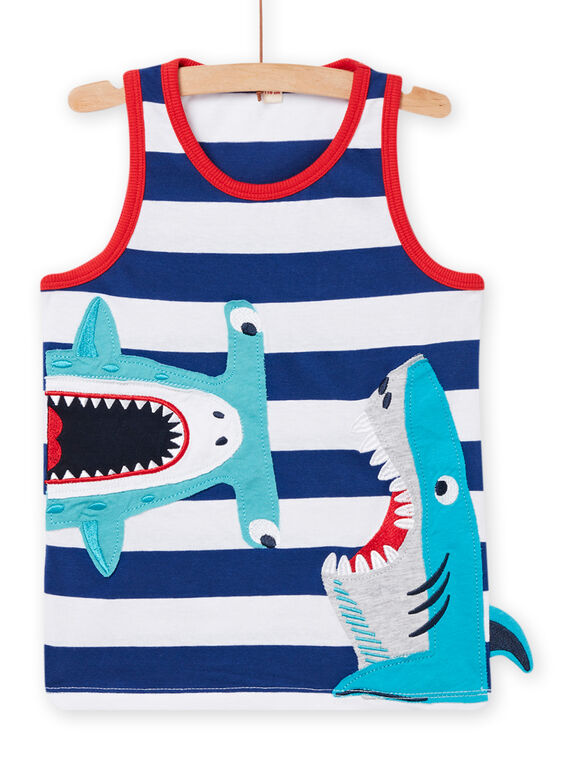 Kind Junge blau-weißes Tank-Top NOFICDEB / 22S902U1DEBC207
