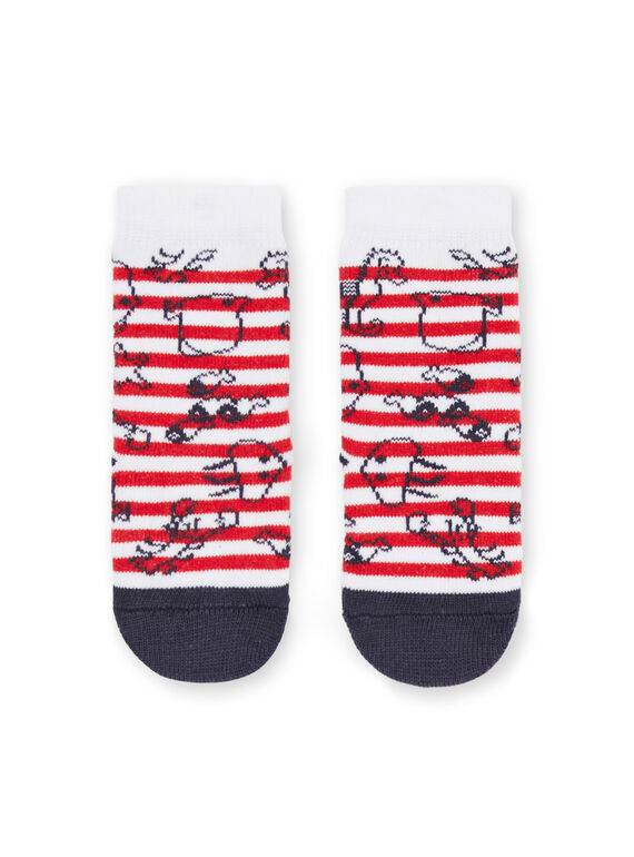 Baby Junge ecru, rot und schwarz Socken LYUVICHO2 / 21SI10U2SOQ001