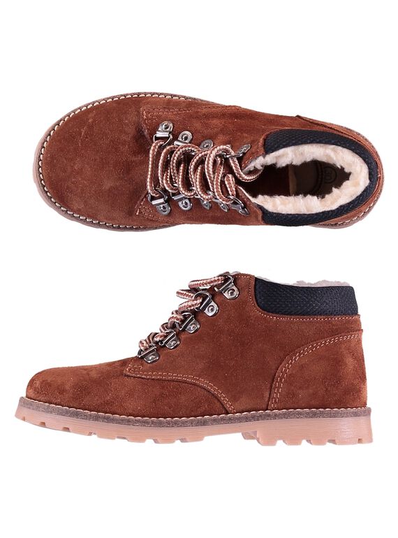 Braune Boots Lackleder Kind Junge GGBOOTMONT / 19WK36X2D0D802