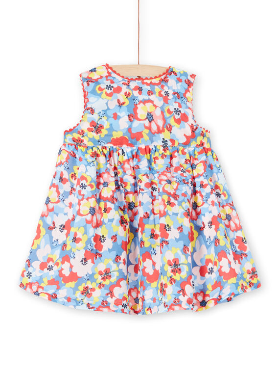 Blau und rot Baby Mädchen Blumendruck Kleid LICANROB2 / 21SG09M4ROB706