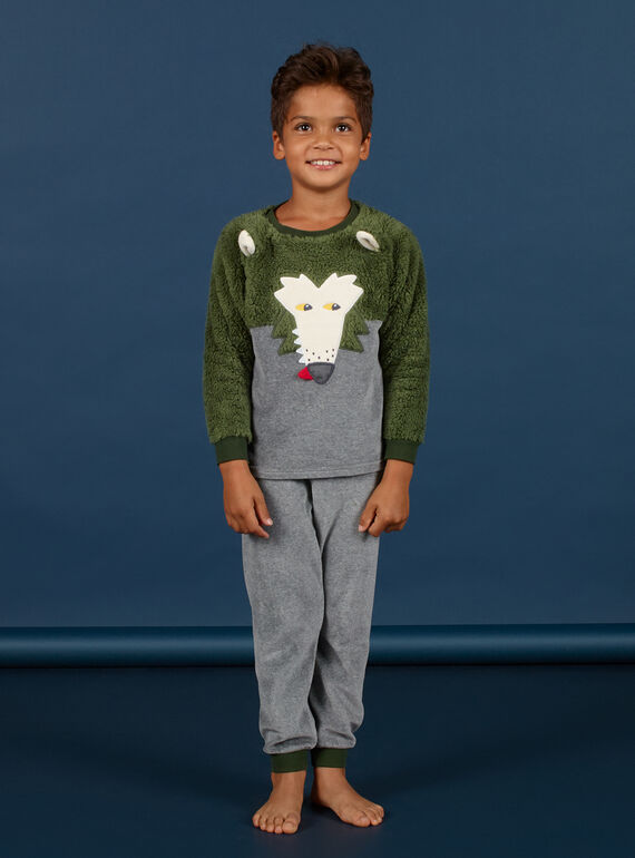 Kind Junge Wolf Schlafanzug Set in soft boa MEGOPYJBOA / 21WH1294PYJ628
