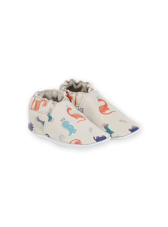 Slipper aus weichem Leder mit Dinosaurier-Print PUCHOSDINO / 22XK3842D3SJ906